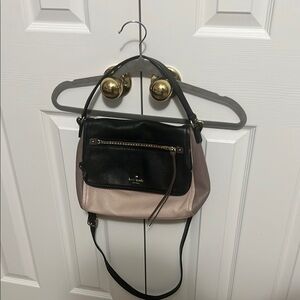Kate Spade Black and Pink Crossbody Bag with Gold Hardware